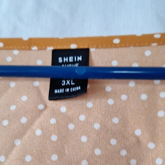 3/$20--SHEIN Boho Midi Dress Polka Dot With Ruffles, Burnt Orange, Sz 18, NWOT - Picture 2 of 12